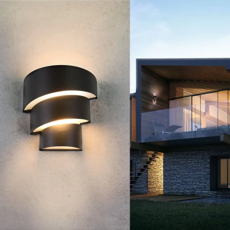 Настенный светодиодный светильник уличный 1535 черный Elektrostandard Helix TECHNO LED