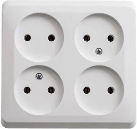 Розетка накладная четверная без заземления (белый) Systeme Electric Etude PA16-205B