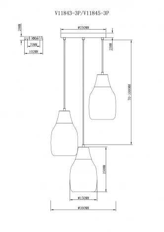 Подвесной светильник Moderli Adalina V11845-3P