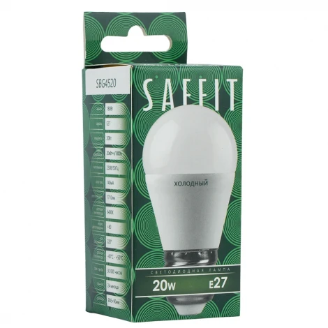Лампа светодиодная Saffit SBG4520 55278 Шарик E27 20W 230V 6400K