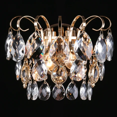 Настенный светильник Eurosvet Crystal 10081/2 золото/прозрачный хрусталь Strotskis