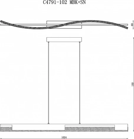 Подвесной светильник светодиодный с пультом iLedex Scorpio C4791-102 MBK+BN (220V, на проводе)