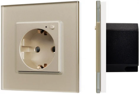Розетка электрическая с Zigbee управлением SCT-OMALI-EUZB1-PL-GD (240V, 16A, Zigbee) (Arlight) 050218