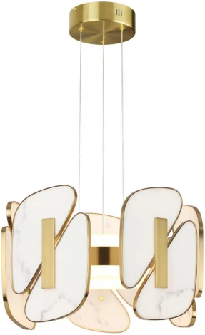 Подвесной светильник Odeon Light Chiara 6638/45L L-VISION металл/золотой/искусственный мрамор/акрил IP20 LED 45W 3000K 220V (на тросе)