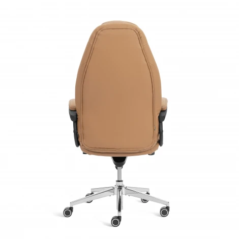 Кресло Босс Люкс/Boss Lux (26) хром экокожа LUX Classic 18-13, св.-коричневый Tetchair 25702