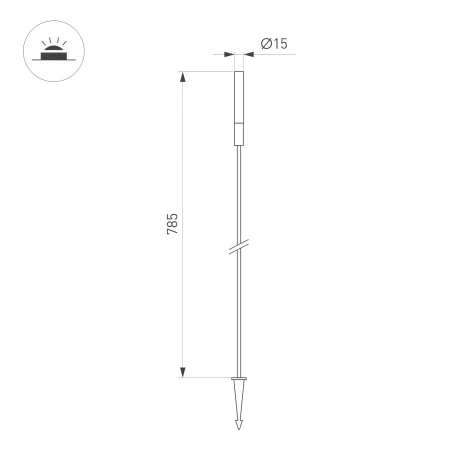 Грунтовой светильник светодиодный KT-CATALI-BOLL-H785-0.5W Warm3000 (BK, 160 deg, 24V) (Arlight, IP65 Металл) 050682