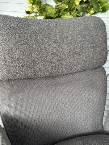 Стул M-City TRIS 360 град. поворот с возвратом, Davis Nowo 92 серый, букле /Point 90 серый/ Черный