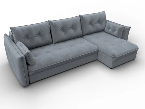 Диван угловой Лига-100 НПБ угол универсальный (ДСП,Фанера/Пластик/Велюр/Серый) Лига Диванов 133666