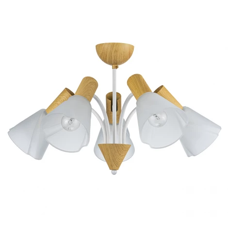 Потолочная люстра на штанге Escada Vardo 1131/5P E14*40W White/Wood