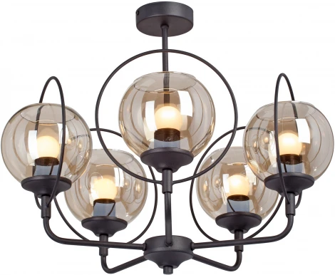 Потолочная люстра на штанге Vitaluce V3991-1/5PL (220V, шарики)