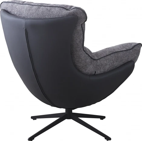 Кресло HUG тёмно-серый, экокожа, шенилл Bradexhome арт.FR 1015