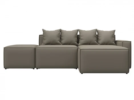 Диван угловой модульный Лига-063 угол правый (ДСП/Пластик/Экокожа/Бежевый) Лига Диванов 129788