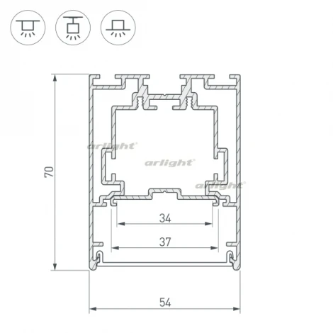 Профиль S2-LINE-5470-2500 SEAMLESS ANOD (Алюминий) 029440 Arlight