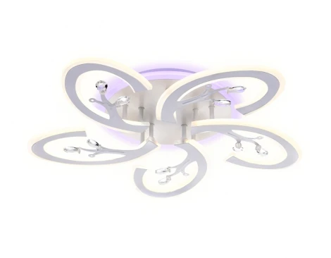 Потолочная люстра Ambrella Acrylica FA512 (регулировка яркости, LED, 220V, пульт управления, цветы)