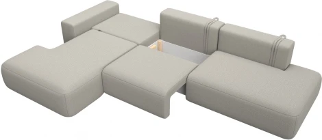 Диван угловой Лига-036 НПБ Модерн Лонг левый угол Лига Диванов (Рогожка) арт.125470L