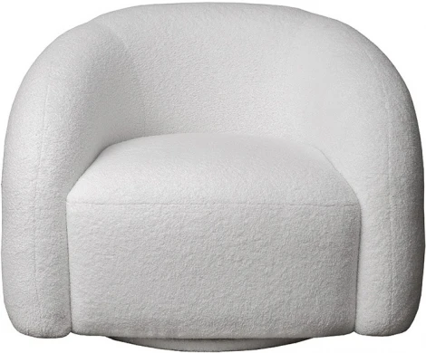 Кресло Monblan поворотное букле белое Hush000 93*90*70см Garda Decor арт.MONBLAN-K-HUSH000