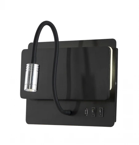 Настенный светильник с USB на гибкой ножке и выключателем Crystal Lux DUO AP9W LED BL