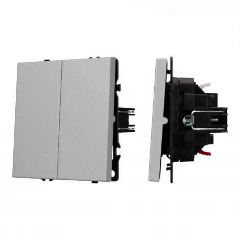 Механизм выключателя двухклавишный непроходной SWT-NOBE-MK02-SFPL-IS (230V, 10A) (Arlight, Никель) 059420