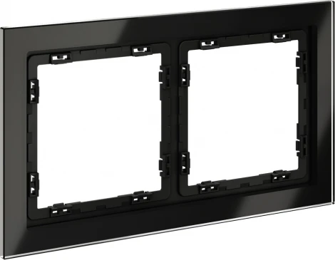 Рамка на 2 поста (черный, стекло) Voltum S70 VLS110208