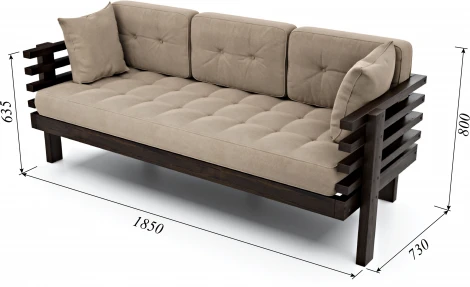 Диван Arsko Стоун венге бежевый велюр