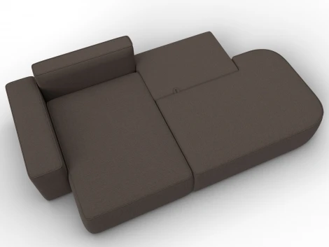 Диван угловой Лига-065 БП угол левый (ДСП,Рогожка/Коричневый) Лига Диванов 134784L