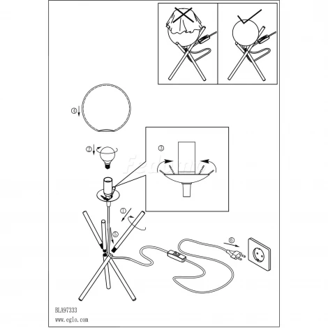 Интерьерная настольная лампа Eglo Castellato 97333