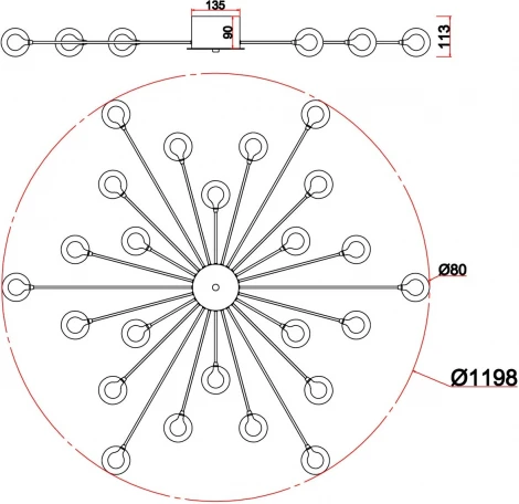 Потолочная люстра Freya Celebrity FR5242CL-24B1 (220V, шарики)