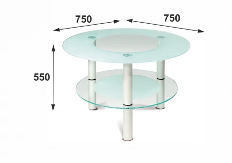 Стол журнальный Кристалл 3 алюминий/прозрачное от фабрики Mebelik