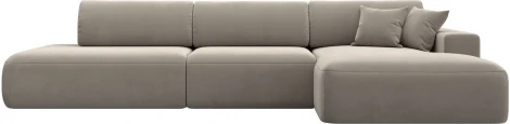 Диван угловой Лига-036 НПБ Модерн Лонг правый угол (Бежевый/Микровельвет) Лига Диванов арт.121415