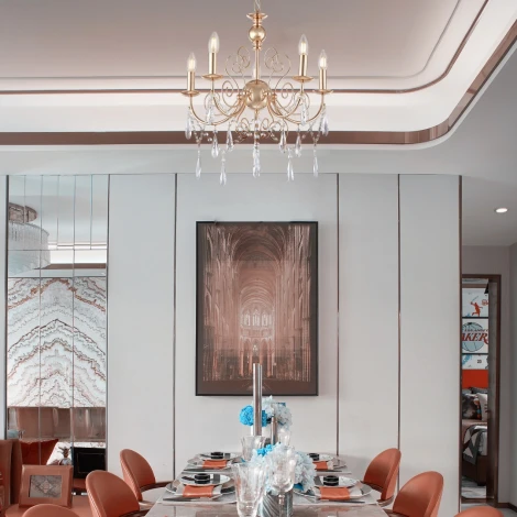 Подвесная люстра Arte Milano AM345620 345620/5 FGD (220V, подвески, на цепи, подсвечник, свеча)