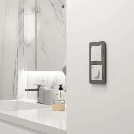 Выключатель двухклавишный проходной с подсветкой (белый матовый) Werkel W1122161 (a062402)