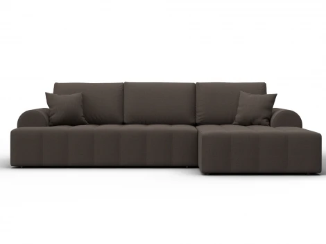 Диван угловой Лига-080 угол правый (ДСП/Пластик/Рогожка/Коричневый) Лига Диванов 134741