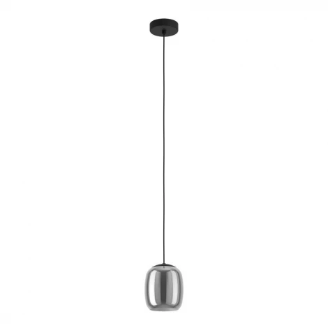 Подвесной светильник Eglo Ciampino 901722 1X28W(E27) сталь, черный/стекло с напылением, серый