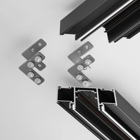 Соединитель угловой для шинопроводов Exility Gravity натяжного потолка, 2шт (магнитный) Maytoni Technical TRA034CL-SC-42S