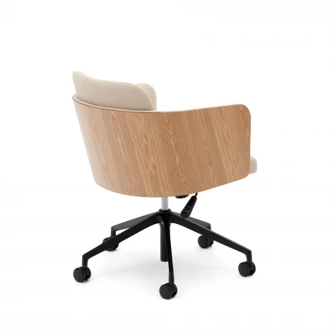 Обеденный стул La Forma (ex Julia Grup) Madai (Бежевый/ Ясень,Сталь,Эвкалипт,Фанера,Шпон,Алюминий)