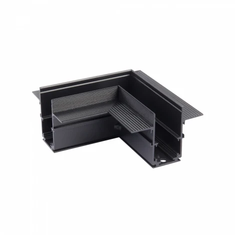 Коннектор угловой горизонтальный 20 мм магнитный 100*100 для шинопровода скрытой установки, черный Vitaluce VT0200028-01