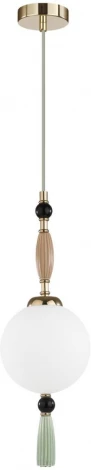 Подвесной светильник Odeon Light Palle 5405/1 золотой/коричневый/зеленый/белый матов./металл/керамика/стекло E14 1*40W (220V, подвески, на проводе, шар)