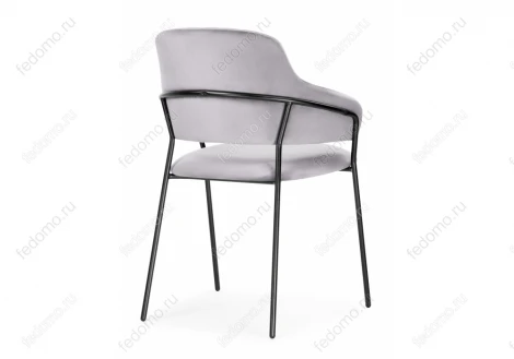 Стул Woodville на металлокаркасе Инклес серый / черный глянец 483855