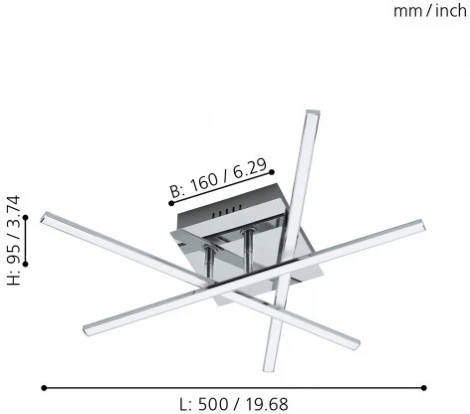 Потолочная люстра Eglo Lasana 1 95567