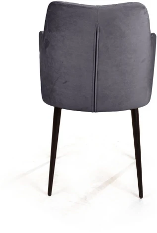 Стул с подлокотниками Hunt ромб, бархат серый 27 / чёрный конус Top Concept 75349