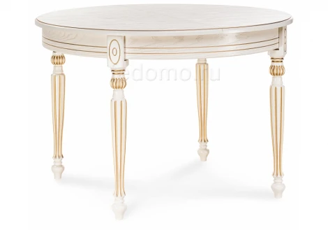 Стол Woodville Брейзер молочный / золото 483906
