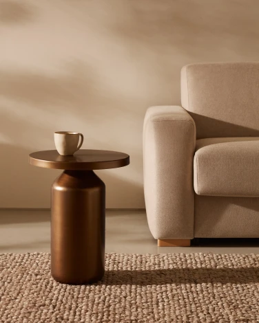 Журнальный стол La Forma (ex Julia Grup) Liuva (Матовый,Медный/ Металл)