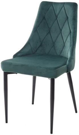 Обеденный стул M-City NEPAL BLUVEL-78 GREEN/ черный каркас, велюр