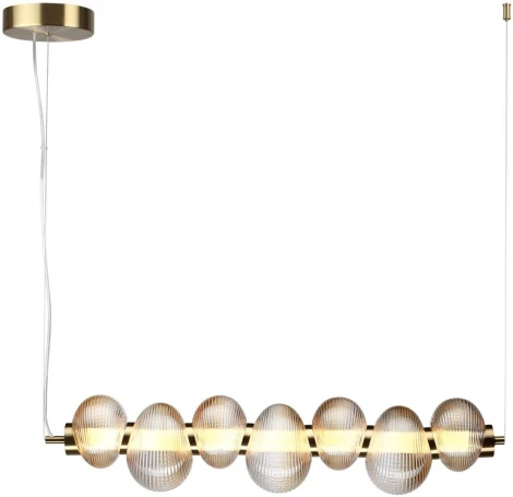 Подвесной светильник линейный Odeon Light Bruco 5095/24L латунный/янтарный градиент/металл/стекло LED 24W 4000K (220V, на тросе)