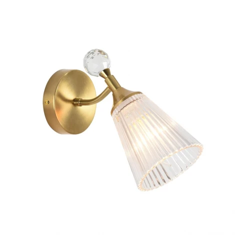 Бра Lumion Aurica 8046/1W латунь/прозрачный, металл/стекло E14 40W 220V