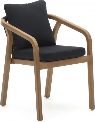 Malaret Стул из массива эвкалипта и черного шнура La Forma (ex Julia Grup) арт.157077