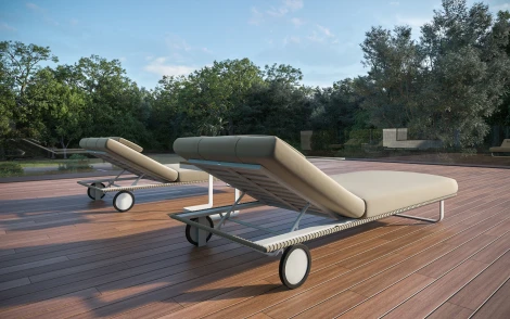Шезлонг Hacienda белый/бежевый, алюминий Gardenini SPHCDS.020200.N1