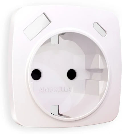 Лицевая панель Ambrella Volt OMEGA (Жемчуг) для электрической розетки с заземлением со шторками 2USB A+C QUANT OP2100