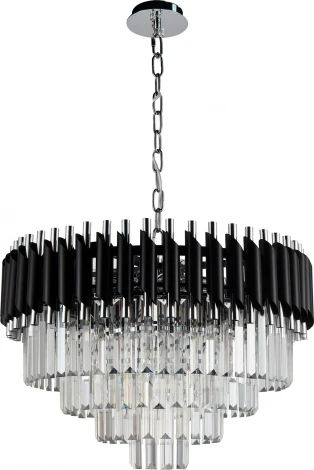 Подвесная люстра хрустальная Natali Kovaltseva DARIAN 76017/10C CHROME BLACK 8 x E14, 40W, CHROME BLACK