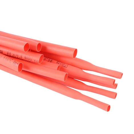 Трубка термоусадочная 6,0/3,0 мм длина 100 см. (красный) Stekker 50262
